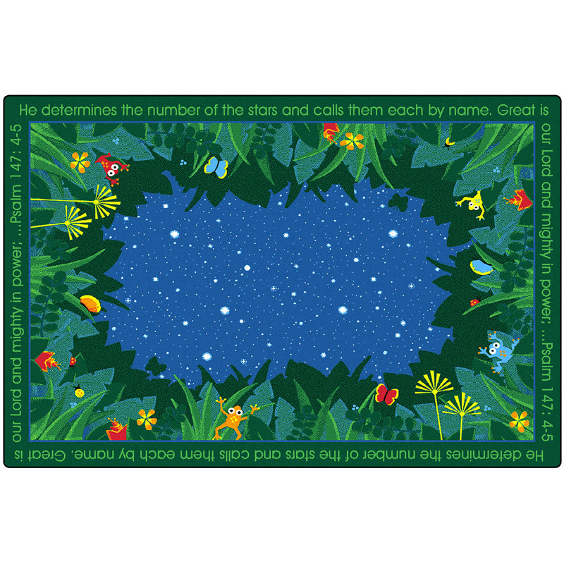 Tapis touffeté bleu / vert He Numbers All The Stars Classroom