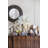Gold Aluminum Pillar Holder With Abstract Lady Design-312077233