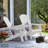 Outdoor Folding Adirondack Chair HIPS Oversized Plastic Adirondack Chair All Weather Patio Chair with Cup Holder Fire Pit Chair, White-935585660