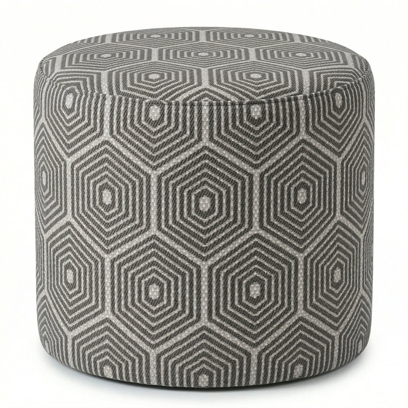 Pouf rond 20 po Berlin Hive Berlin Gardens, Taupe foncé