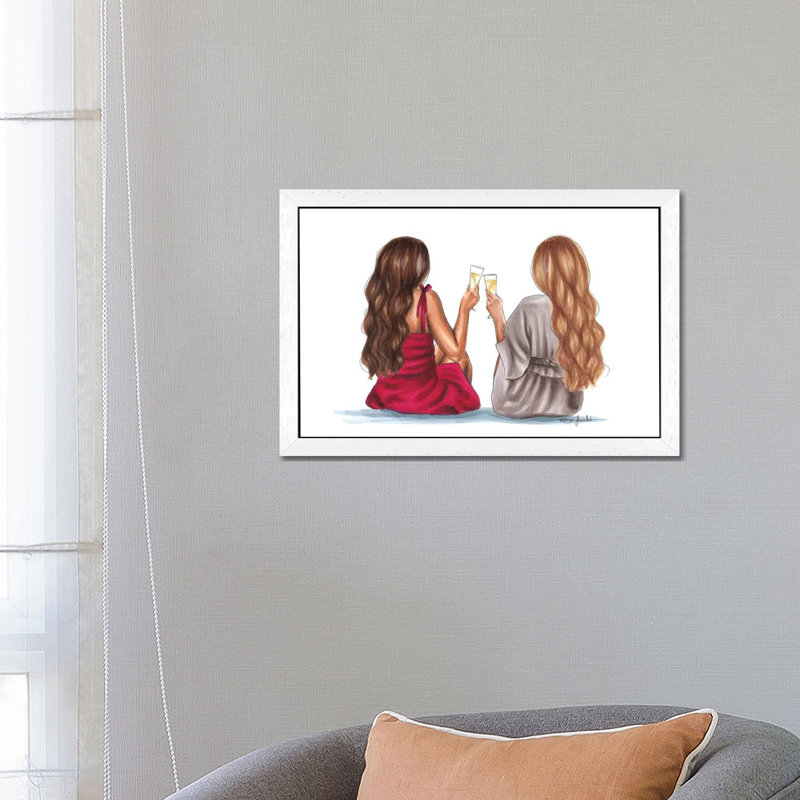Cheers by Elza Fouche - Print on Canvas, 101.6 cm H x 66.04 cm W x 1.91 cm D, White Framed