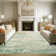 Distressed Abstract Non Slip Washable Area Rug(5'X7', Green)