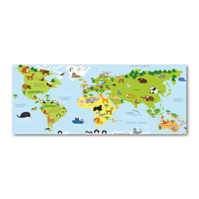 Map Of Animals - Wrapped Canvas Print
