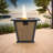 28" Propane Gas Fire Pit Table,50000 BTU Square Steel Fire Pit  for Outside Patio Deck Garden Courtyard -Brown
