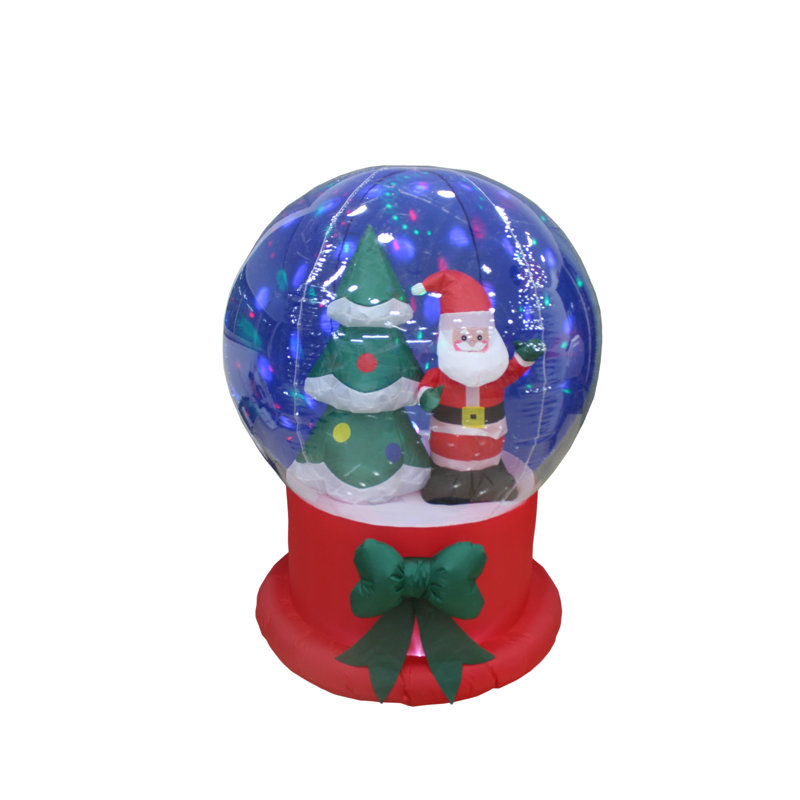 Noël - globe gonflable de 5 pi avec Père Noël et arbre de Noël avec des effets d'éclairage uniques