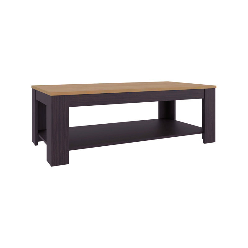 Table basse avec tablette de rangement ouverte Cecil