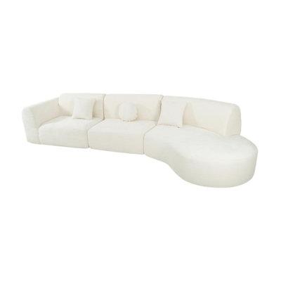 Modern Curved Fully Compressed Sectional Sofa