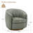 Modern Geniue Leather Swivel Barrel Chair-1219027506