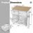 Rubab 35.4" Kitchen lsland with Trash Can Cabinet, Locking Wheels, Spice & Tower Rack-1675891115