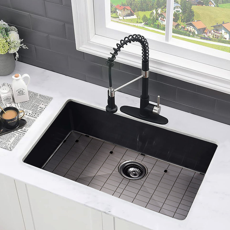 30" Kitchen Sink Undermount - Stainless Steel 18 Gauge, Soundproof, Heatproof, Stainproof, Scratchproof, Rustproof, Deep Basin, X Groove Drainage, 3.5" Drain Hole 30"X18" Steel, Sound Dampening, Heat