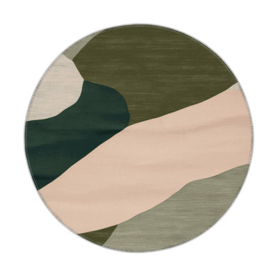 Watercolor Green Indoor and Outdoor Area Rug