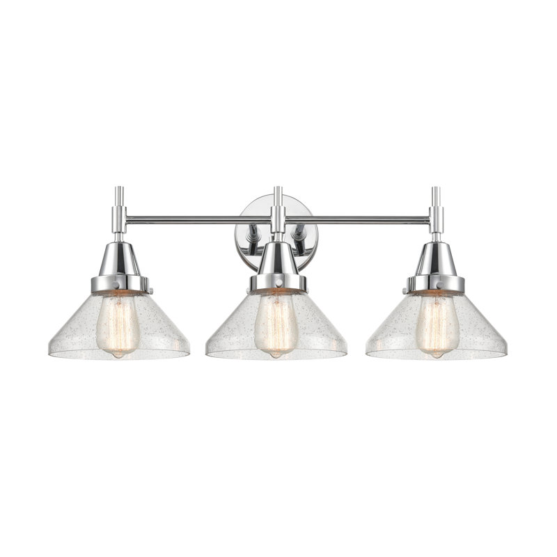 Éclairage de salle de bain à intensité variable à 3 lumières Amede, Grainé, Chrome poli