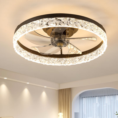 Black 19.7 in. indoor Ceiling Fan with Lights Dimmable LED