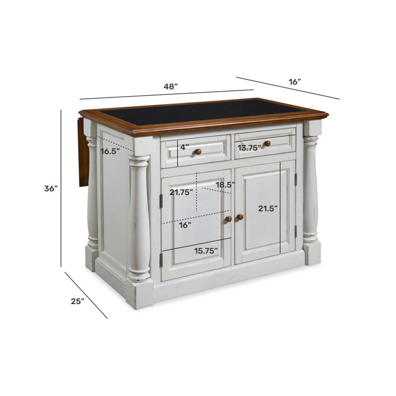 Monarch Granite Top Kitchen Island