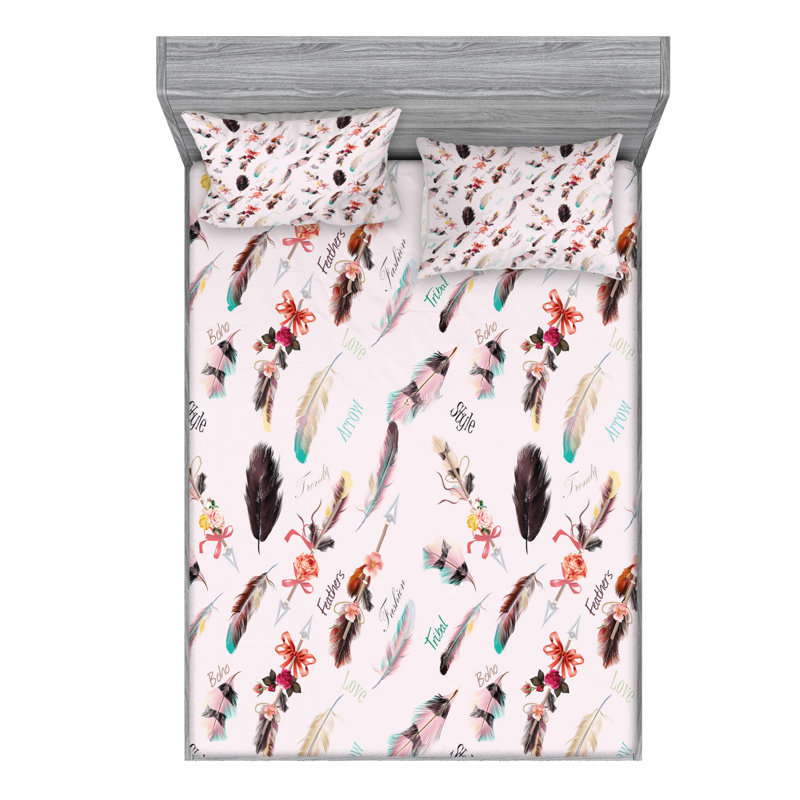 Ensemble de draps à imprimé animal, Ensemble de draps pour lit double avec un drap-hou