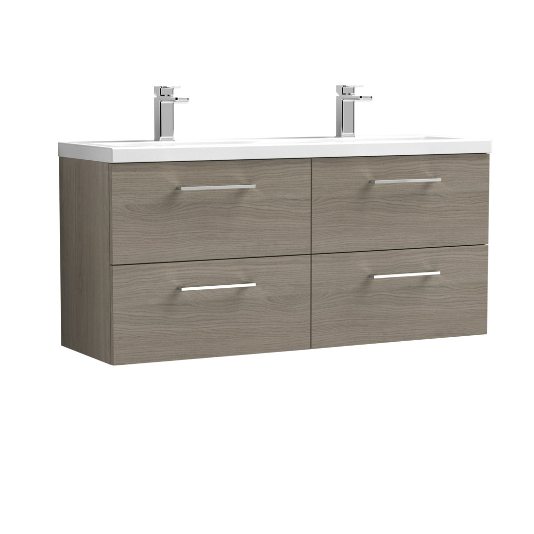 Arno 1205mm Double Bathroom Vanity with Integrated Vitreous China Basin