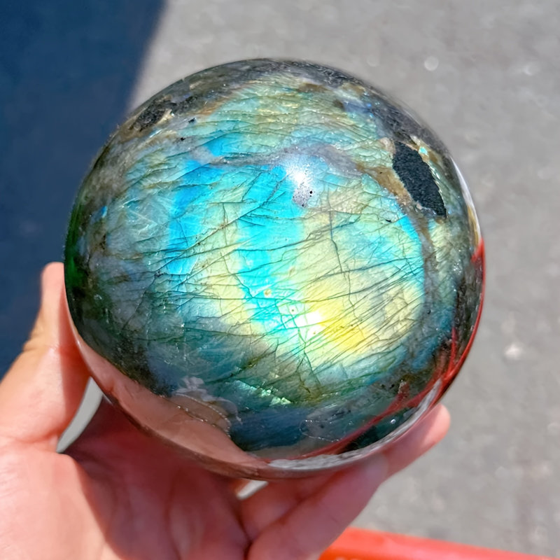 Labradorite Crystal Sphere, Unscented Solid Home Decor, Valentine's Day & Holiday Gift, Home Collection Accessory