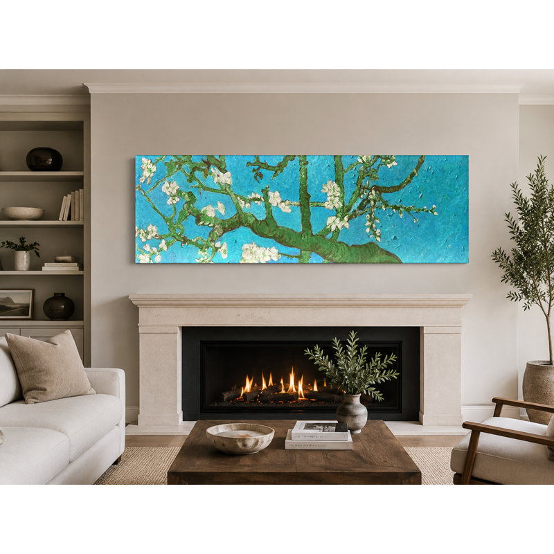 Fleurs d'amandier (1890) - Art mural sur toile panoramique, 48" W x 16" H