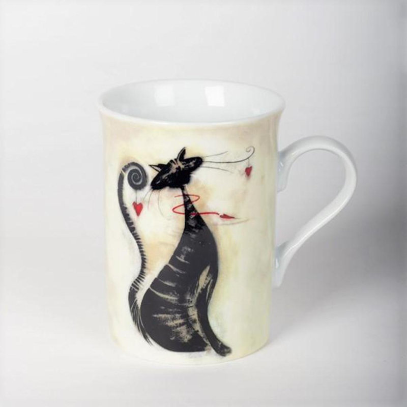 Tasse en porcelaine, chat