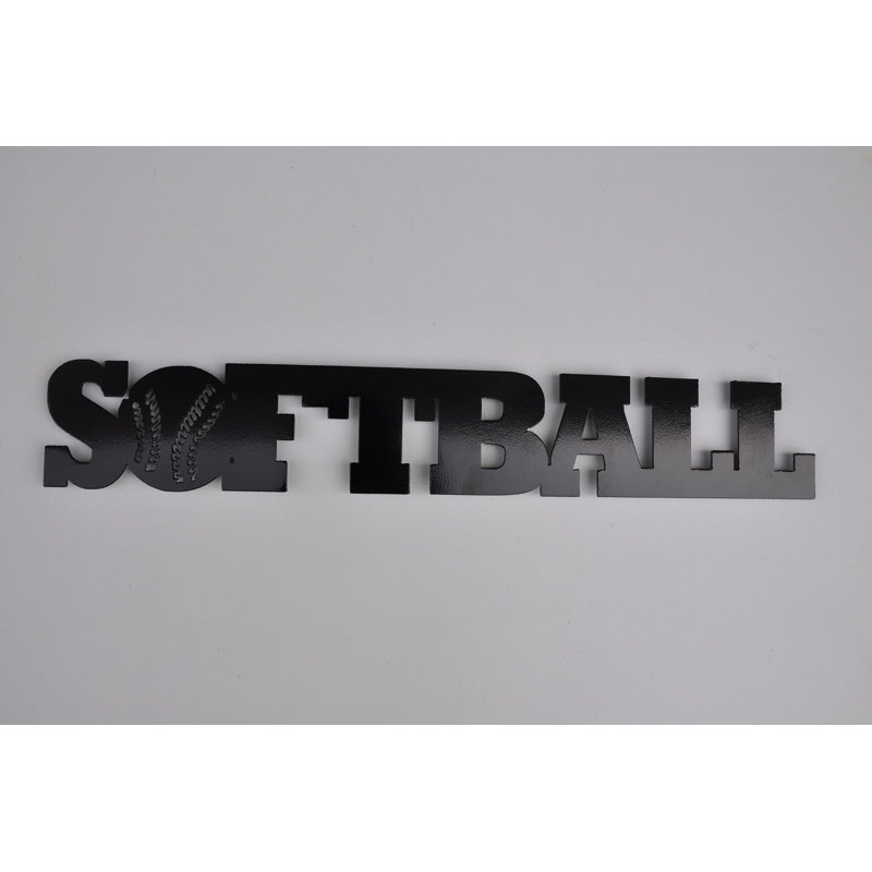Décoration murale en métal softball word