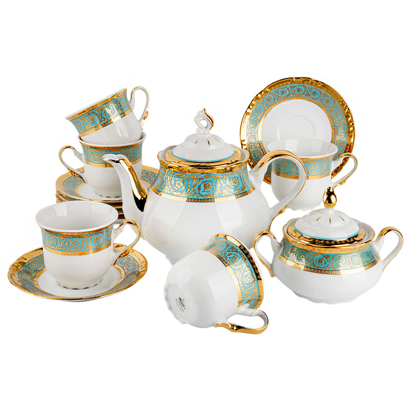 Elegant White and Gold Porcelain Teapot with Floral Design