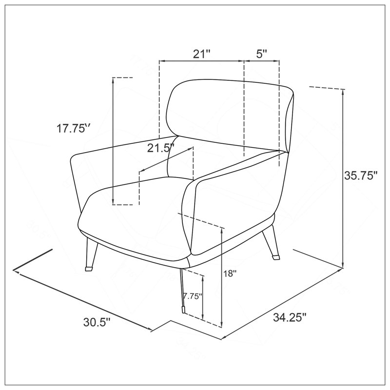 Joshual CAL117 Compliant 30.50'' Wide Armchair, Gray Duplicate