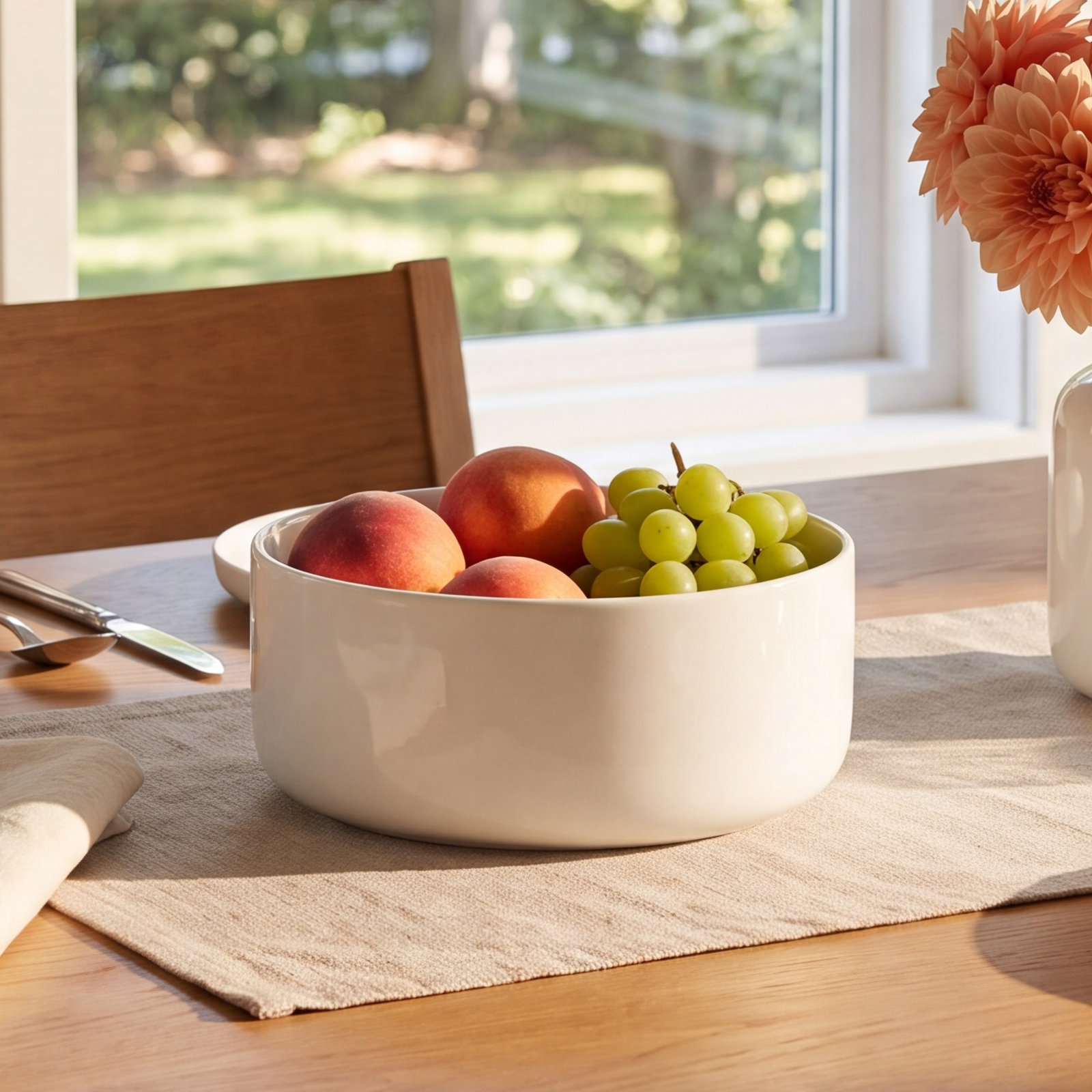 Malmesbury Straight Lip Stoneware Cereal Bowl, White