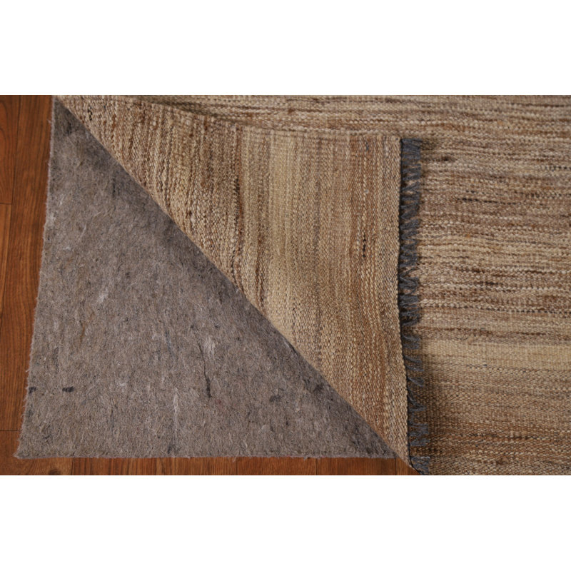 Tapis unique en laine noué à la main 5 x 6 pi 8 po nouvel âge brun / crème