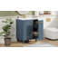 Meuble-lavabo 24 po avec lavabo, armoire de salle de bain avec tablette de porte, tiroir profond, panier coulissant à 2 niveaux, structure en bois massif et panneau de fibres à densité moyenne, un paquet, bleu gris