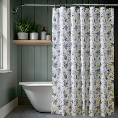 Blossom Printed Shower Curtains with Hooks Included 71 Inches Long 1 Panel