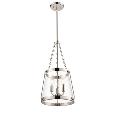 Adabella 11.75" 3-Light Pendant - Polished Nickel