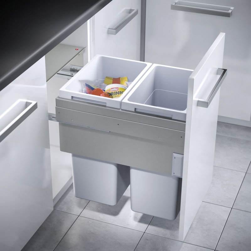Plastic Open Pull Out/Under Counter Rubbish Bin - 76L