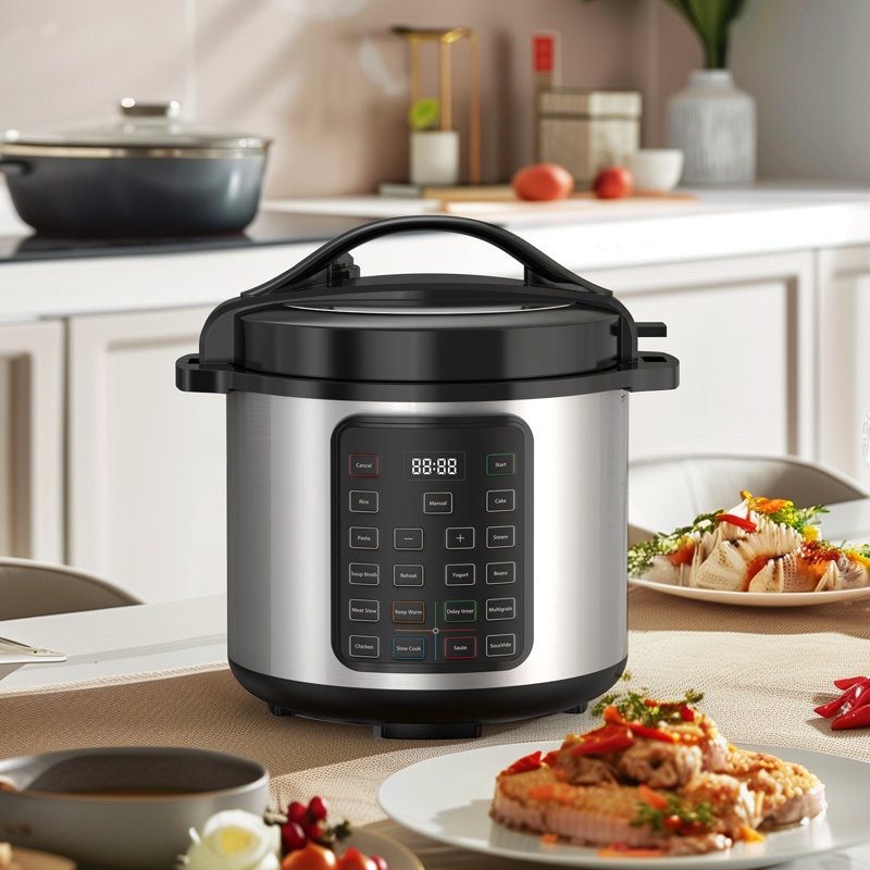 Instant Cooker 8 Quart 7-in-1 Electric Pressure Cooker Multi-Function Features & Stainless Steel Pot