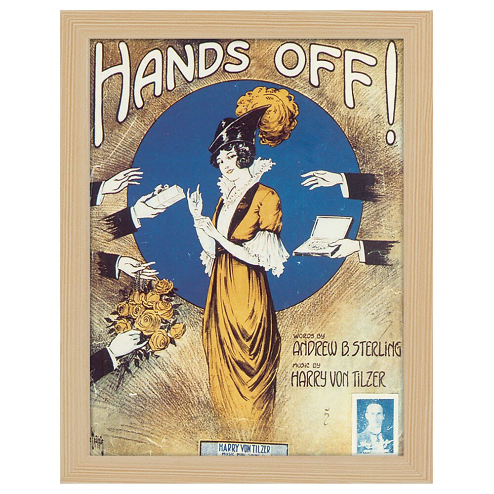 Leinwandbild Vintage Music Cover Hands Off!