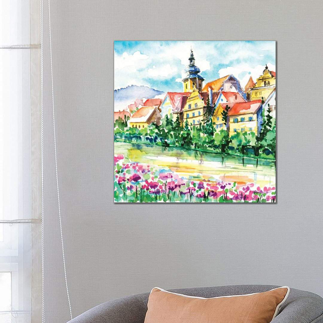 Small Town von DeepGreen - No Frame Gallery-Wrapped Canvas Giclée on Canvas