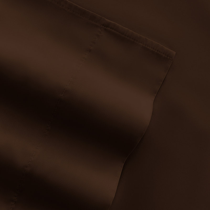 Sheet Set Solid Microfiber Ultra Soft Bedding, Chocolate, Twin Sheet Set with 2 Pillowcases