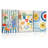 3Pcs Blue Striped Dining Room Food Wall Art Funky Kitchen Wall Decor Pictures Vintage Kitchen Plant Posters Prints Pasta Night Painting For Dining Room Kitchen Home Decoration 12X16in Framed