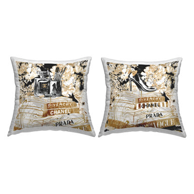Ensemble de 2 coussins d'extérieur Stupell Industries Glam Fashion