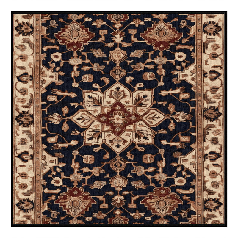 Machine Washable Persian Brown Area Rug, Square 8' x 8'
