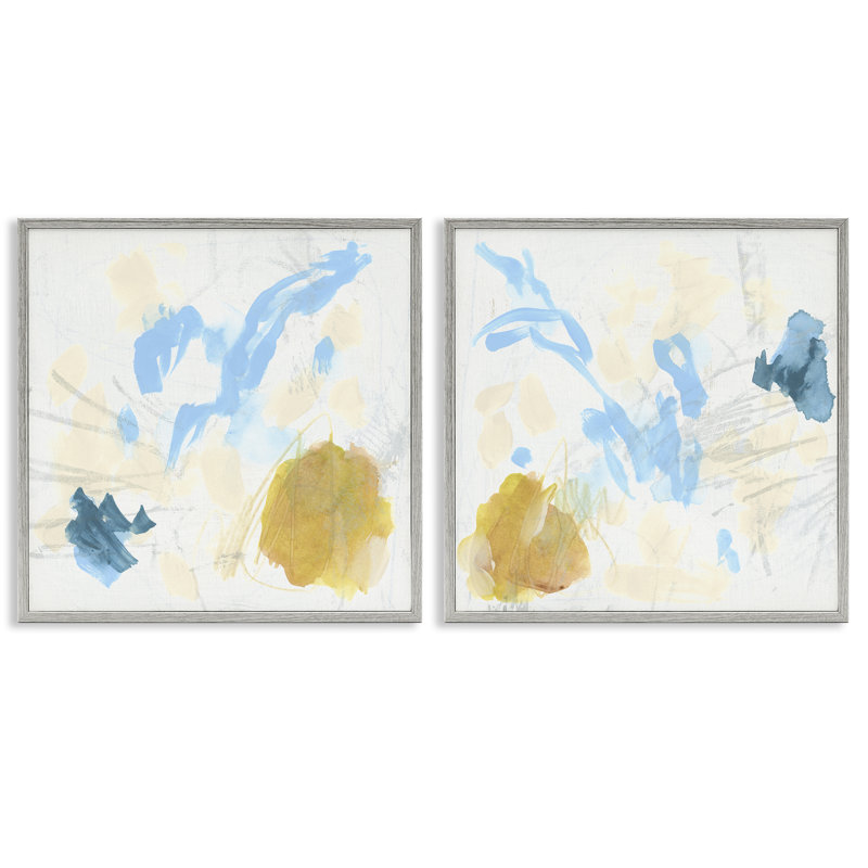 Abstrait «Flowing Cartographie», ensemble de 2 giclées par June Erica Vess, H 24 po x l 24 po, Estampe numérique Farmhouse
