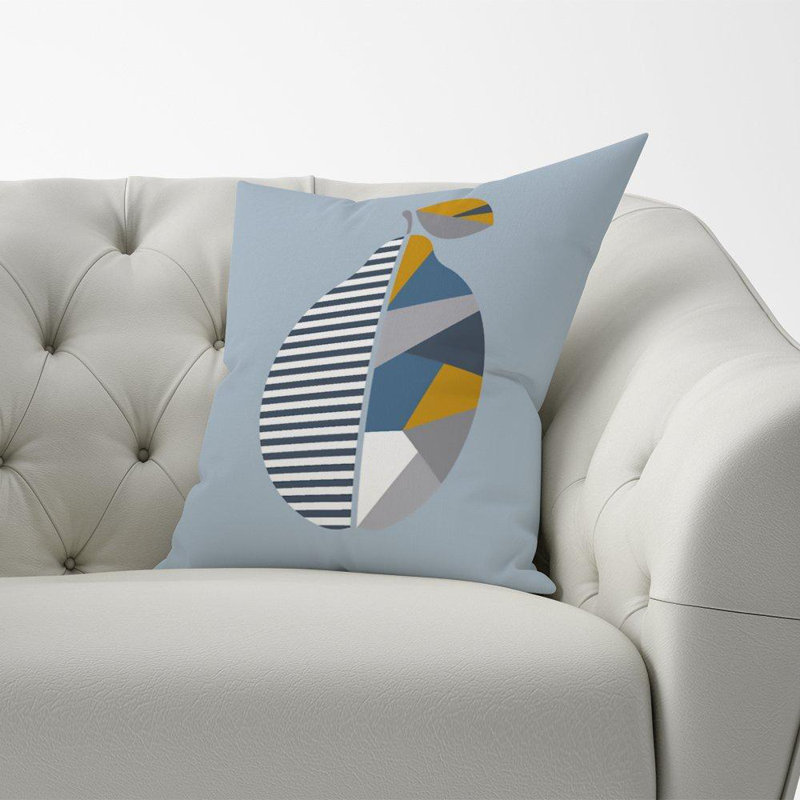 Landrie Lemon Geometric Square Throw Cushion