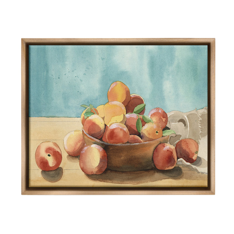 "Traditional Apple Paint" par Alicia Longley sur toile, Cadre flottant orme Montalcino, H 25 po x l 31 po