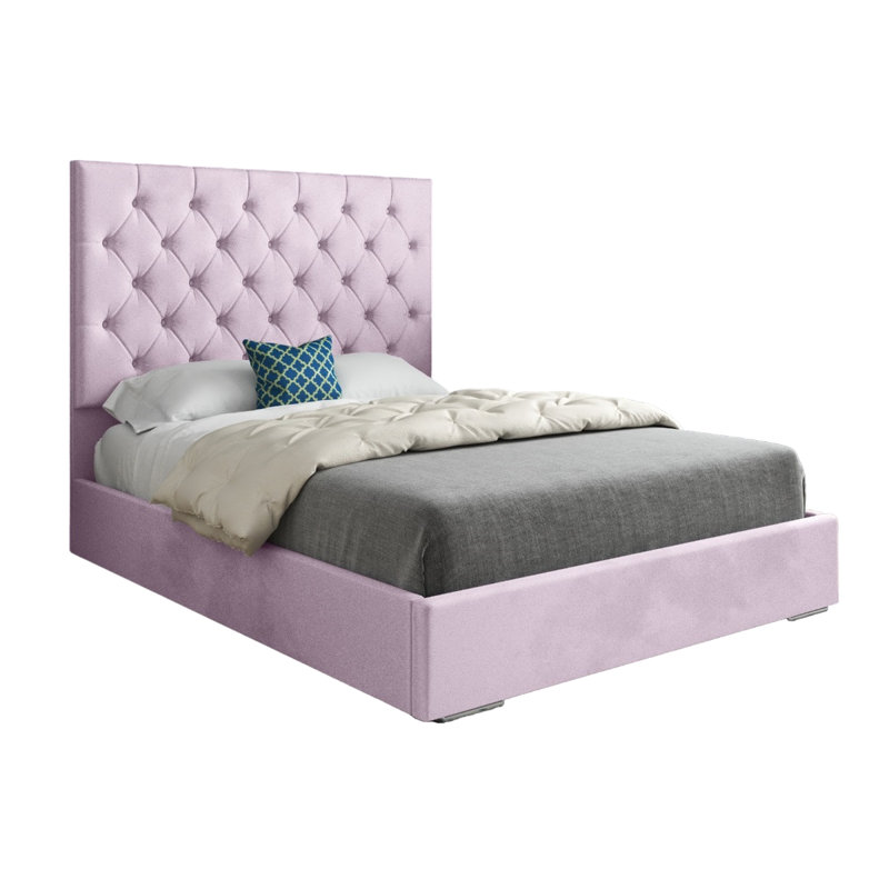 Alegra Upholstered Bed, Double (4'6), Pink