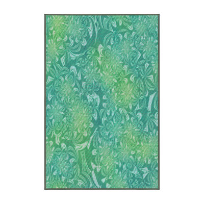 Tapis vert/jaune à motifs