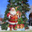 Célébrer avec une figurine de père Noël