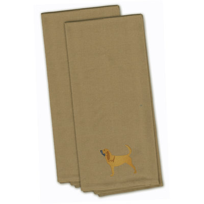 Serviette à thé de cuisine brodée bloodhound