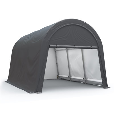 10 pi X P 15 pi D Abri de voiture en acier galvanisé avec cadre en aluminium spacieux, abri anti-neige, abri de rangement