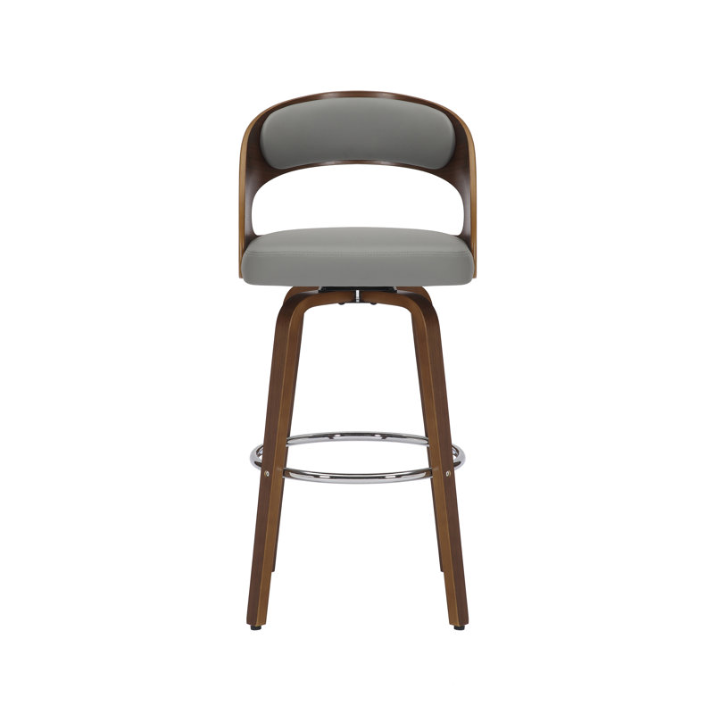 Lombard Swivel Stool, Gray, Bar Stool (28.35" Seat Height)