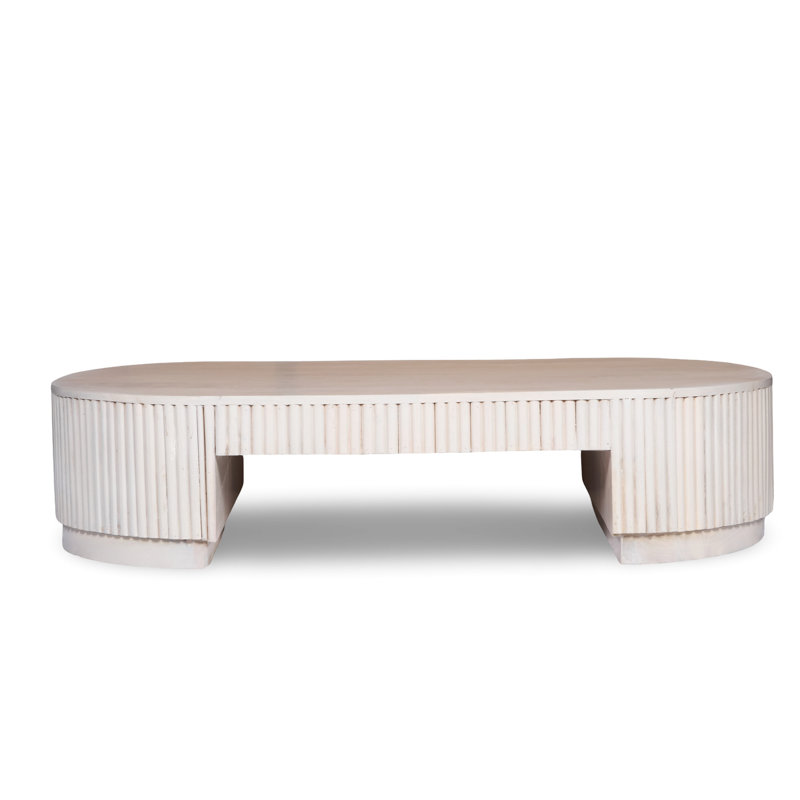 Table basse rectangulaire fabriquée à la main en bois de manguier massif ultra-moderne à profil bas, 55 po de profondeur, 27 po de largeur, 12 po de hauteur, 93,7 lb
