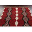Tapis rouge en laine noué à la main de conception unique 5 pi 4 po x 10 pi 7 po marocain